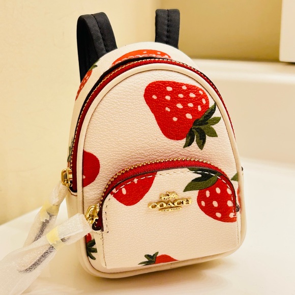Coach Strawberry Backpack Keychain/ Bag Charm - Picture 4 of 9